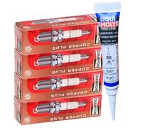 4x CHAMPION CCH980 Zündkerzen + LIQUI MOLY Fett für