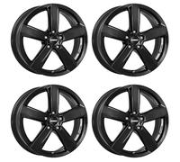 4x Dezent Felgen Alufelgen TU black 7.0Jx17 ET49 5x112 kompatibel mit Seat Altea Leon Toledo Leon