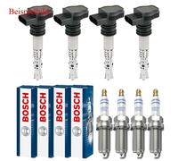 4x ERA Zündspule +4x BOSCH Zündkerze Doppelplatin passend für Honda S2000 AP