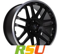 4x Etabeta Combat black matt lip polished 8x17" ET45 LK5 108 ML 65.1 Alufelge...