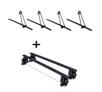 4x Fahrradträger ORION + Dachträger Menabo Tema Stahl kompatibel mit für Mini Cooper (3 Türer) 2014-2018
