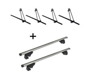 4x Fahrradträger ORION + Dachträger/Relingträger VDP LION1 kompatibel mit für Skoda Karoq (5 Türer) ab 18