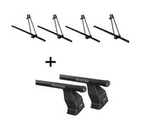 4x Fahrradträger ORION+Dachträger Tema Stahl für für Peugeot 5008 SW 5Tür 09-16