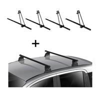 4x Fahrradträger ORION + Dachträger VDP EVO Stahl kompatibel mit für Peugeot 4008 5 Türer 2012-2017