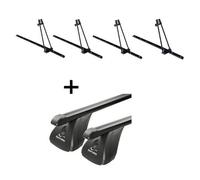 4x Fahrradträger ORION + Dachträger VDP Stahl kompatibel mit für Mitsubishi Lancer 4-5 Türer ab 2008