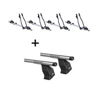 4x Fahrradträger SAGITTAR+Dachträger Menabo Tema für für Lancia Lybra SW/Kombi 9