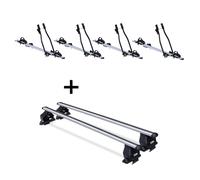 4x Fahrradträger SAGITTAR+Dachträger Menabo Tema für für Nissan Almera 5Türer 95
