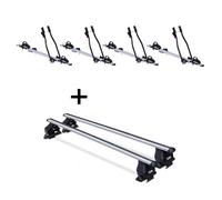 4x Fahrradträger SAGITTAR + Dachträger Menabo Tema kompatibel mit für Toyota Vitz (Steilheck 5 Türer) 1999-2013