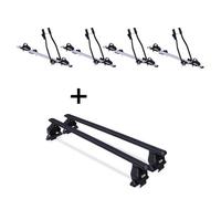 4x Fahrradträger SAGITTAR + Dachträger Menabo Tema Stahl kompatibel mit für VW Golf IV (Schrägheck 5 Türer) 1997-2004