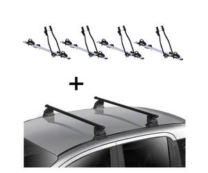 4x Fahrradträger SAGITTAR + Dachträger VDP EVO Stahl kompatibel mit für Skoda Fabia (6Y) 5 Türer 1999-2007