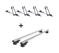 4x Fahrradträger SAGITTAR + Dachträger VDP004 L kompatibel mit für Skoda Fabia Kombi 5J 07-14