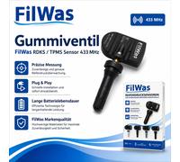 4x FilWas RDKS TPMS 433MHz passend für Toyota Yaris / GR / Cross (XPA1F