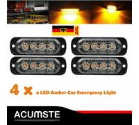 4x Gelb LED Warnleuchte Frontblitzer Strobe Universal für KFZ LKW 12-24 Volt