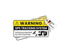 4X GPS Tracker Warnaufkleber für Wohnmobil, Wohnwagen & Transporter - Diebstahlschutz Hinweis-Aufkleber für GPS Tracking System - Hinterglasaufkleber innen selbstklebend UV-beständig