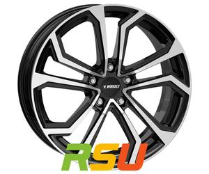 4x itWheels Ella gloss black polished 7.5x17" ET40 LK5 114.3 ML 73.1 Alufelge...