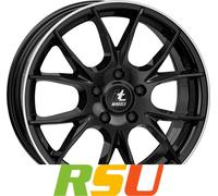4x itWheels Kira gloss black polished lip 7x17" ET48 LK5 108 ML 63.4 Alufelge...