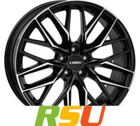 4x itWheels Xana gloss black polished 9.5x21" ET40 LK5 114.3 ML 64.2 Alufelge...