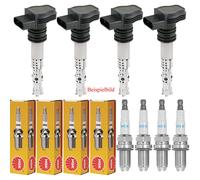 4x JANMOR Zündspule + 4x NGK Zündkerze für Saab 9-3 YS3D 2.0 Turbo