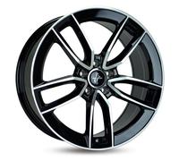 4x Keskin KT21 Elegant black front polish 7.5x17 ET45 - LK5/114.3 ML72.6 Felge