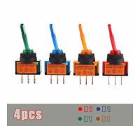 4x LED Licht Umschalter Kippschalter Ein Aus SPST 3Pin 12V 20A Für Auto Boot