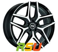 4x MSW MSW 40 gloss black full polished 7.5x19" ET45 LK5 108 ML 73.1 Alufelge...