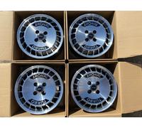 ALUFELGEN RONAL, R10 TURBO, 7X15 ET28 4X100 68, SCHWARZ-FRONTKOPIERT