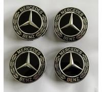 4x Original Mercedes Nabendeckel A2224002200 75mm schwarz NEU W222 W213 W205 Set