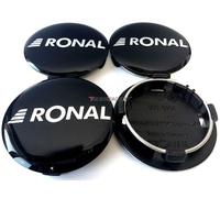 4x Original Ronal 64mm Nabendeckel Nabenkappe Schwarz Hochglanz Center Cap Deckel Felgendeckel