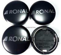 4x Original Ronal 64mm Nabendeckel Nabenkappe Schwarz Matt Center Cap Deckel Felgendeckel