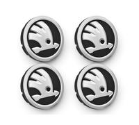 4x Original Skoda Felgendeckel Nabendeckel Nabenkappen silber schwarz 5E3071213