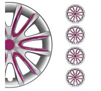 OMAC 4X Radkappen Radzierblenden Radblenden 16" Zoll Stahlfelgen Glänzend Grau-Lila