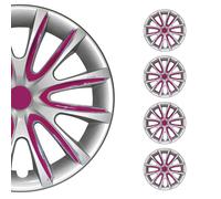OMAC 4X Radkappen Radzierblenden Radblenden 16" Zoll Stahlfelgen Glänzend Grau-Lila