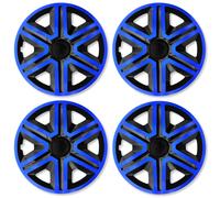 4x Radkappen Radblenden Radzierblenden Action 15 Zoll Blau Schwarz Set für VW