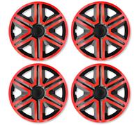4x Radkappen Radzierblenden Action 15 Zoll Rot Schwarz Set für Mercedes