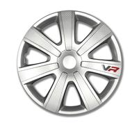 4x Radzierblende 15 Zoll ABS silber 2-fach lackiert VR | PETEX