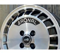 ALUFELGEN RONAL, R10 TURBO, 7X15 ET28 4X100 68, SCHWARZ-FRONTKOPIERT