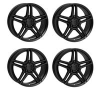 4x Rial Felgen Alufelgen M10 8.5Jx18 ET48 5x112 racing-schwarz kompatibel mit MERCEDES-BENZ A C CLA E GLA GLB Viano