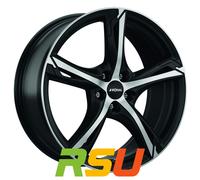 4x Ronal R62 jetblack-matt-frontkopiert 7.5x17" ET40 LK5 114.3 ML 82 Alufelge...