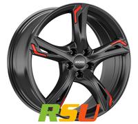 4x Ronal R62 Red jetblack 7.5x17" ET40 LK5 114.3 ML 82 Alufelgen 17 Zoll