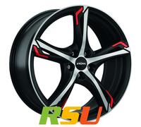 4x Ronal R62 Red jetblack-matt-frontkopiert 8x19" ET25 LK5 112 ML 76 Alufelge...