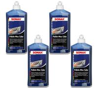 4x SONAX 02962000 Polish & Wax Color blau Politur und Wachs Autopolitur 500ml
