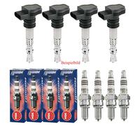 4x STELLOX Zündspule+NGK Zündkerze für Renault Laguna I B56_ 556_ 1.6 16V