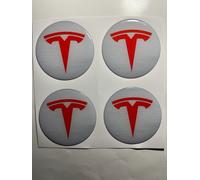 4x Tesla Aufkleber für Radnabenkappen Selbstklebende Embleme für Felgen
