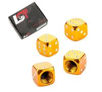 4x VENTILKAPPE REIFENVENTIL VENTIL KAPPE ALU WÜRFEL GOLD FÜR PKW LKW MOTORRAD