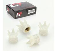 4x VENTILKAPPE REIFENVENTIL VENTIL KAPPE KRONE WEIß FÜR PKW LKW MOTORRAD QUAD