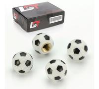 4x VENTILKAPPE REIFENVENTIL VENTIL KAPPE KUGEL FUßBALL WEIß FÜR PKW LKW MOTORRAD