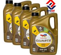 4x5 Liter Total Quartz INEO EcoB Motoröl 5W20 Ford EcoBoost 5W-20 C5 Jaguar