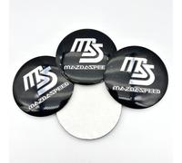 4x56mm Felgendeckel Nabenkappen MS MAZDASPEED Emblem Aufkleber Schwarz Für Mazda