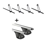 4xFahrradträger ORION+Dachträger VDP für für Peugeot 5008 No Rails 5Tür 09-16