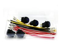 5 Stück 12V 20A wasserdichter runder Vorverkabelt Kippschalter mit LED-licht 3 poliger SPST Schalter mit 15cm vorverdrahtet für Auto